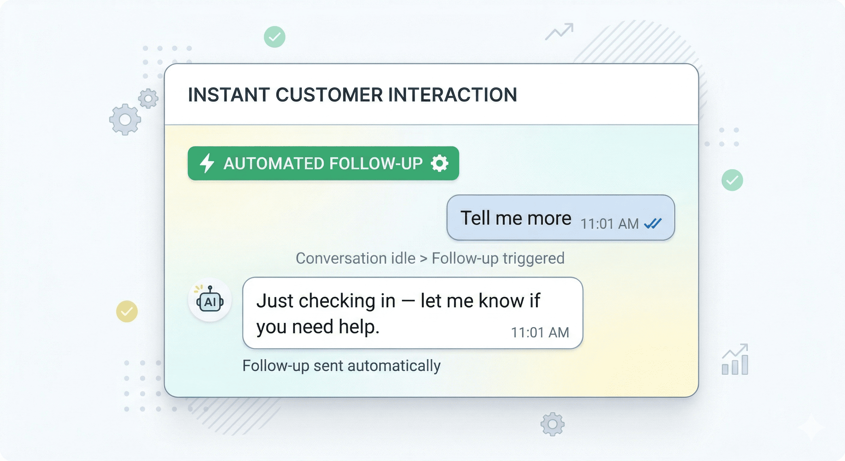 Automated WhatsApp follow-up sequences running without manual effort